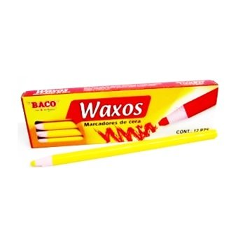 MARCADOR CERA WAXOS BACO AMARILLO