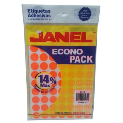 ETIQUETA JANEL ECO NO.28 NARANJA 19MM CON 560