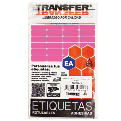 ETIQUETA TRANSFER B NO.4 ROSA 8X20 CON 882