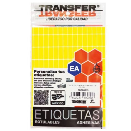 ETIQUETA TRANSFER B NO.33 AMARILLO 38X25C/175
