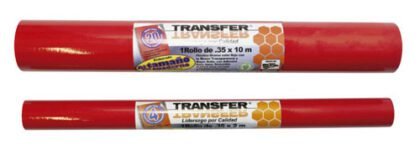 PLASTICO ADHERIBLE TRANSFER 35CMX1MT ROJO
