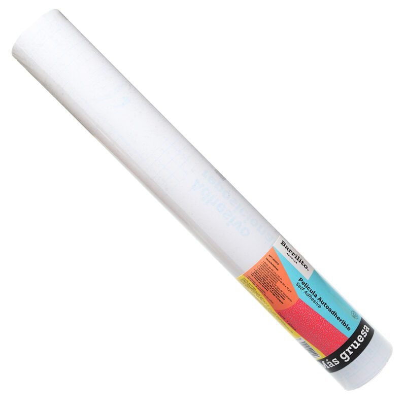 PLASTICO ADHERIBLE BARRILITO 45CMX1MT TRANS