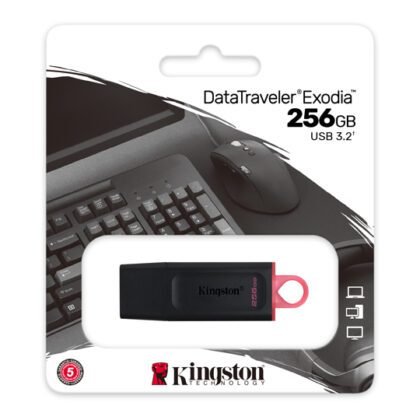 MEMORIA USB 256GB KINGSTON EXODIA NEGRO/ROJO