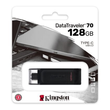 MEMORIA USB 128GB KINGSTON DT70 NEGRO