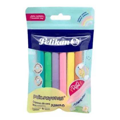CRAYONES PELIKAN JUMBO TRIAGULAR PASTEL CON 6