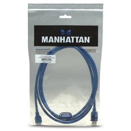 CABLE USB A-MICRO B V3.0 MANHATTAN AZUL