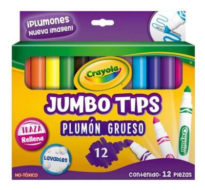 PLUMONES JUMBO TIPS CRAYOLA CON 12