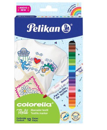 PLUMÍN PELIKAN COLORELLA TEXTIL EST CON 12