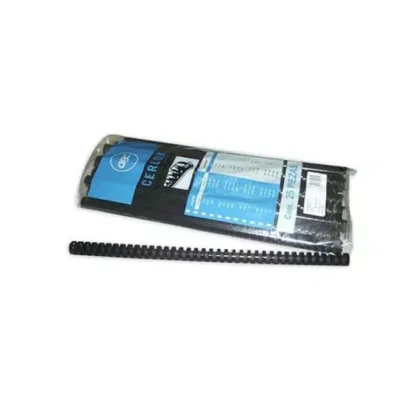 GUSANO GBC CERLOX PLÁSTICO NEGRO 1" 38 AROS PAQUETE CON 25 PIEZAS