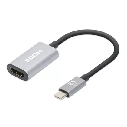 HUB MANHATTAN USB-C MACHO 1X HDMI 5 G/S GRIS