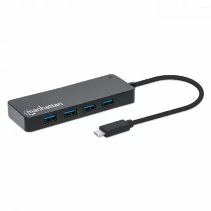 HUB MANHATTAN USB-C MACHO 7X USB-A 3.X USB MICRO-B 5 GBIT/S NEGRO