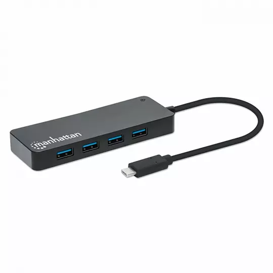 HUB MANHATTAN USB-C MACHO 7X USB-A 3.X USB MICRO-B 5 GBIT/S NEGRO