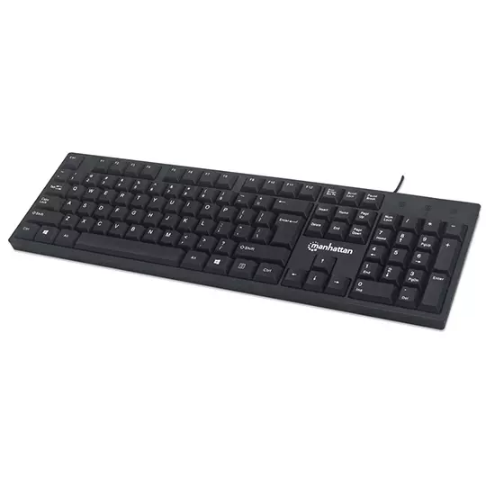 TECLADO MANHATTAN ALÁMBRICO USB NEGRO TECLADO EN INGLÉS
