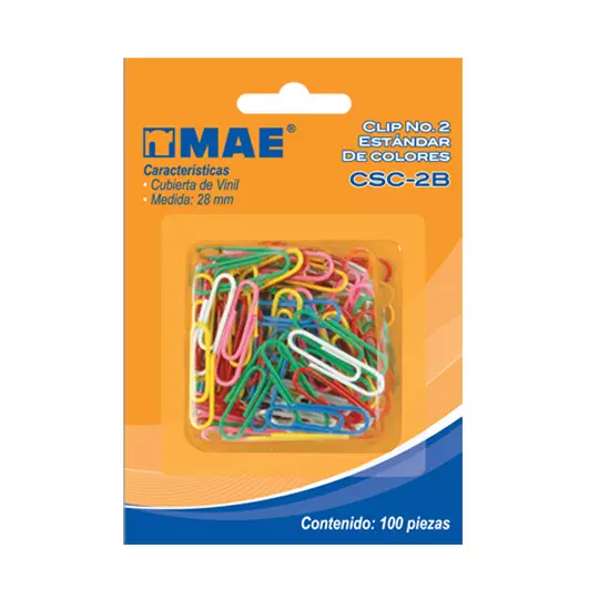 CLIP ESTANDAR MAE 28MM COLORES CON 100