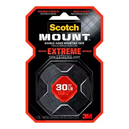 CINTA SCOTCH MONTAJE EXTREMA 25.4MM X 1.52MT USO INTERNO Y EXTERNO