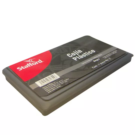 COJÍN PARA SELLO STAFFORD AZOR ESTUCHE PLÁSTICO NO. 2 TINTA COLOR NEGRO
