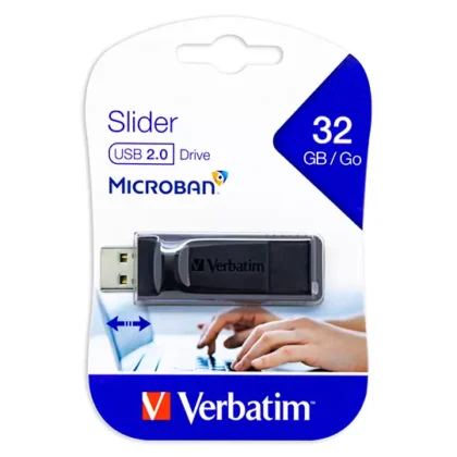 MEMORIA USB 32GB VERBATIM SLIDER 2.0 NEGRO