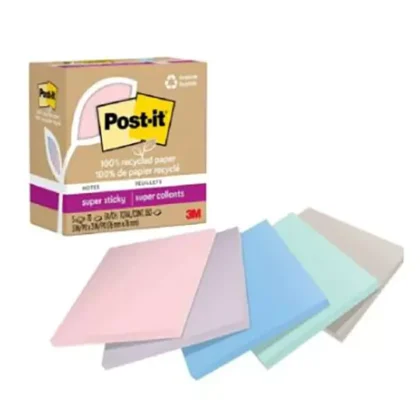 NOTAS SUPER ADHESIVAS POST-IT DE 3X3 PULGADAS COLOR PASTEL 350 NOTAS
