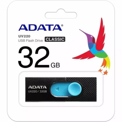 MEMORIA USB ADATA UV220 32GB 2.0 COLOR NEGRO-AZUL