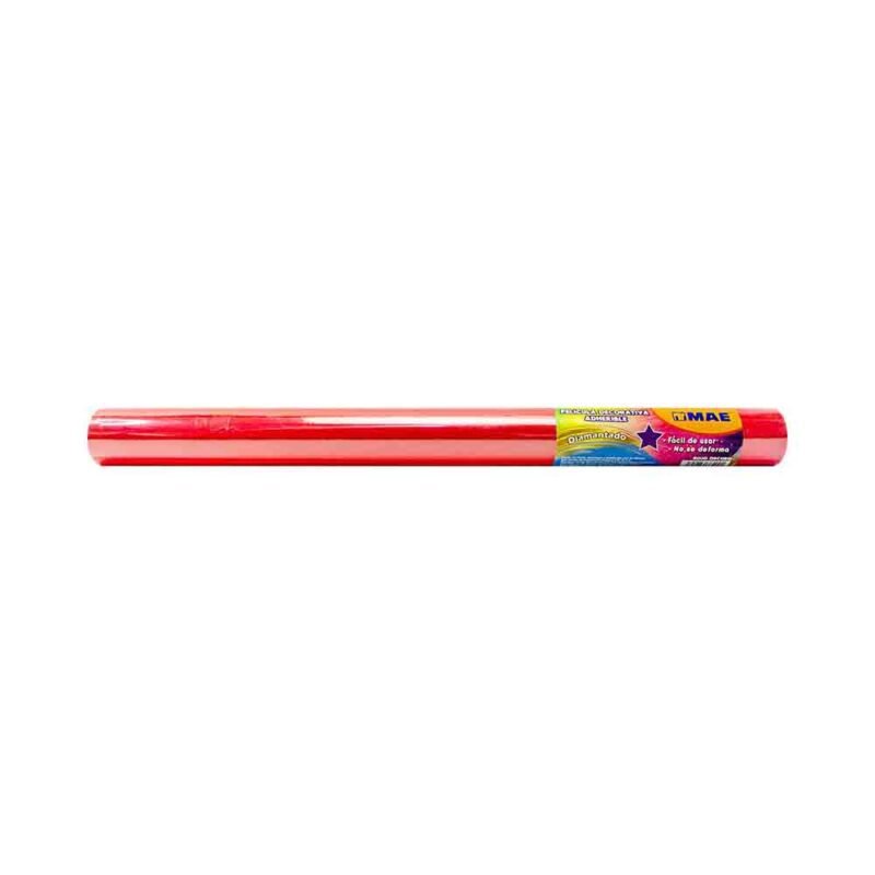 PLASTICO ADHERIBLE CON GLITTER MAE 45CMX3M ROJO