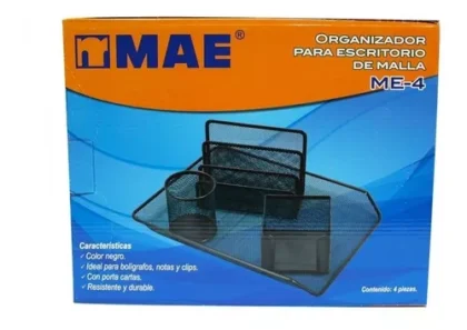SET ORGANIZADOR ESCRITORIO MESH MAE NEGRO