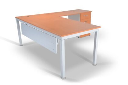 ESCRITORIO SIRION CON LATERAL CON PEDESTAL 160CM 28MM