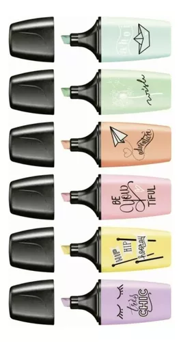 RESALTADORES STABILO MINI BOSS TONOS PASTEL, PAQUETE CON 6