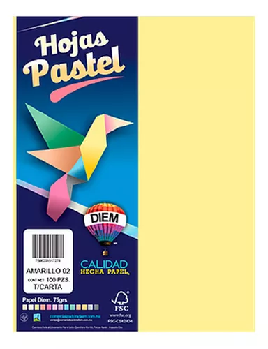 PAPEL BOND DIEM PASTEL TAMAÑO CARTA AMA 02