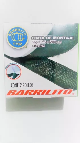 CINTA MONTAJE BARRILITO NEGRO 2.5X2MT