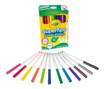 PLUMONES SUPER TIPS CRAYOLA CON 12