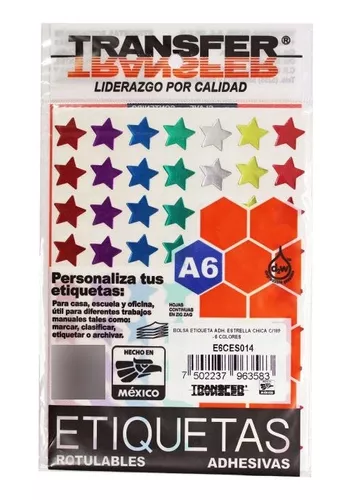 ESTRELLAS TRANSFER CHICAS COLORES CON 189