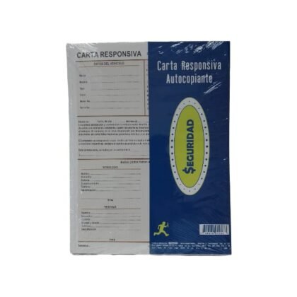 FORMA SEGURIDAD CARTA RESPONSIVA AUTOCOPIANTE BLOCK 24 H 1058 PRINTAFORM