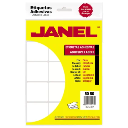 ETIQUETA JANEL ESC NO.19 BLANCA 50X50 CON 168