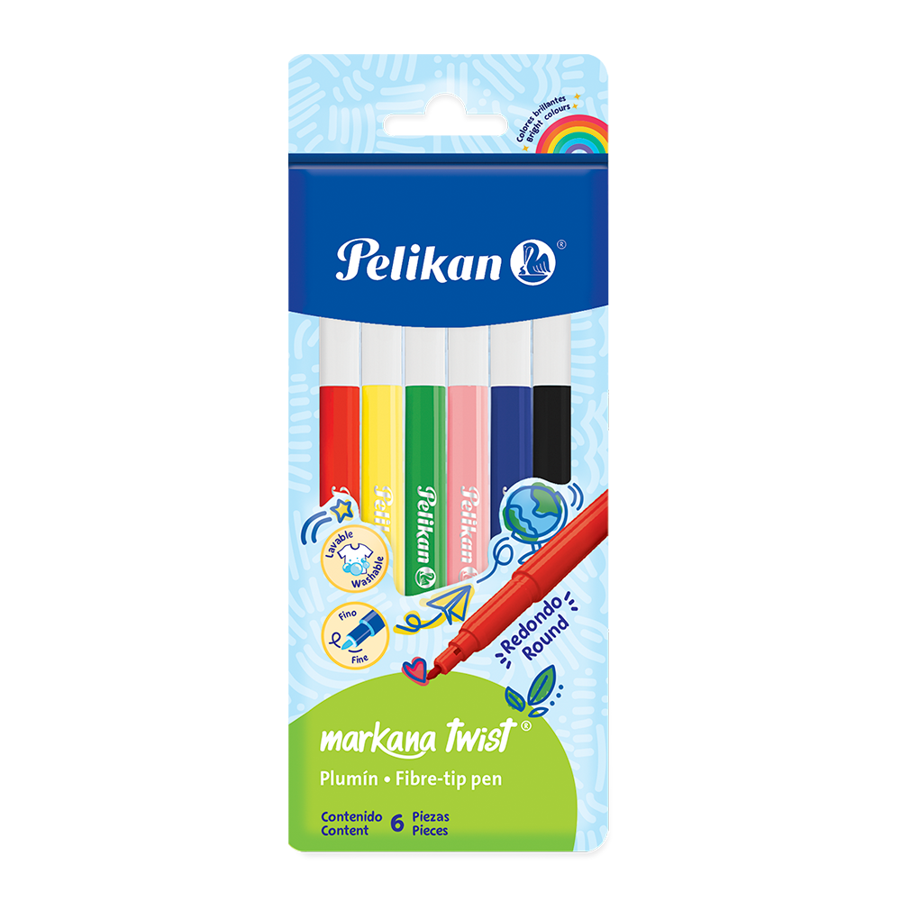 PLUMIN PELIKAN MARKANA TWIST SURTIDOS CON 6