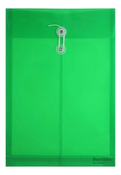 SOBRE BOLSA PLAS BARRILITO CON HILO TAMAÑO OFICIO VERTICAL