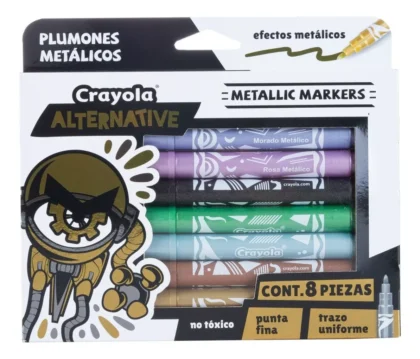PLUMONES METALICOS CRAYOLA ALTERNATIVE CON 8 PLUMONES