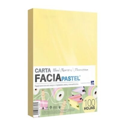 PAPEL BOND FACIA CARTA CANARIO PASTEL