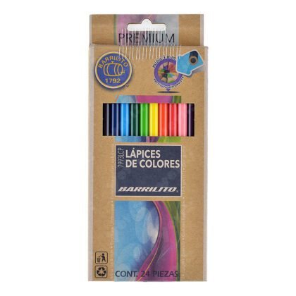 LAPICES COLORES BARRILITO PREMIUM CON 24 PZS